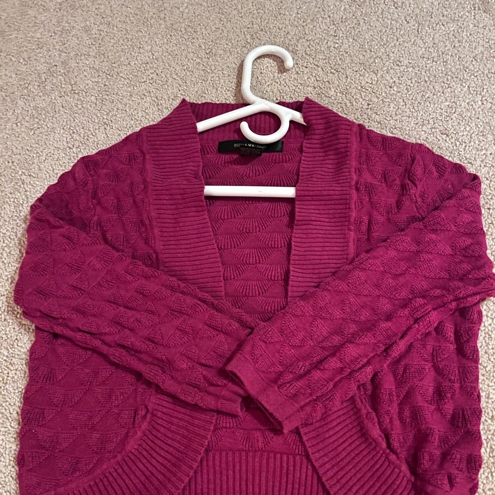 89th & Madison Raspberry Knit Cardigan